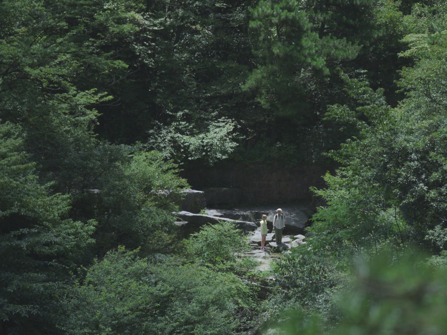 Two women in a mountain landscape