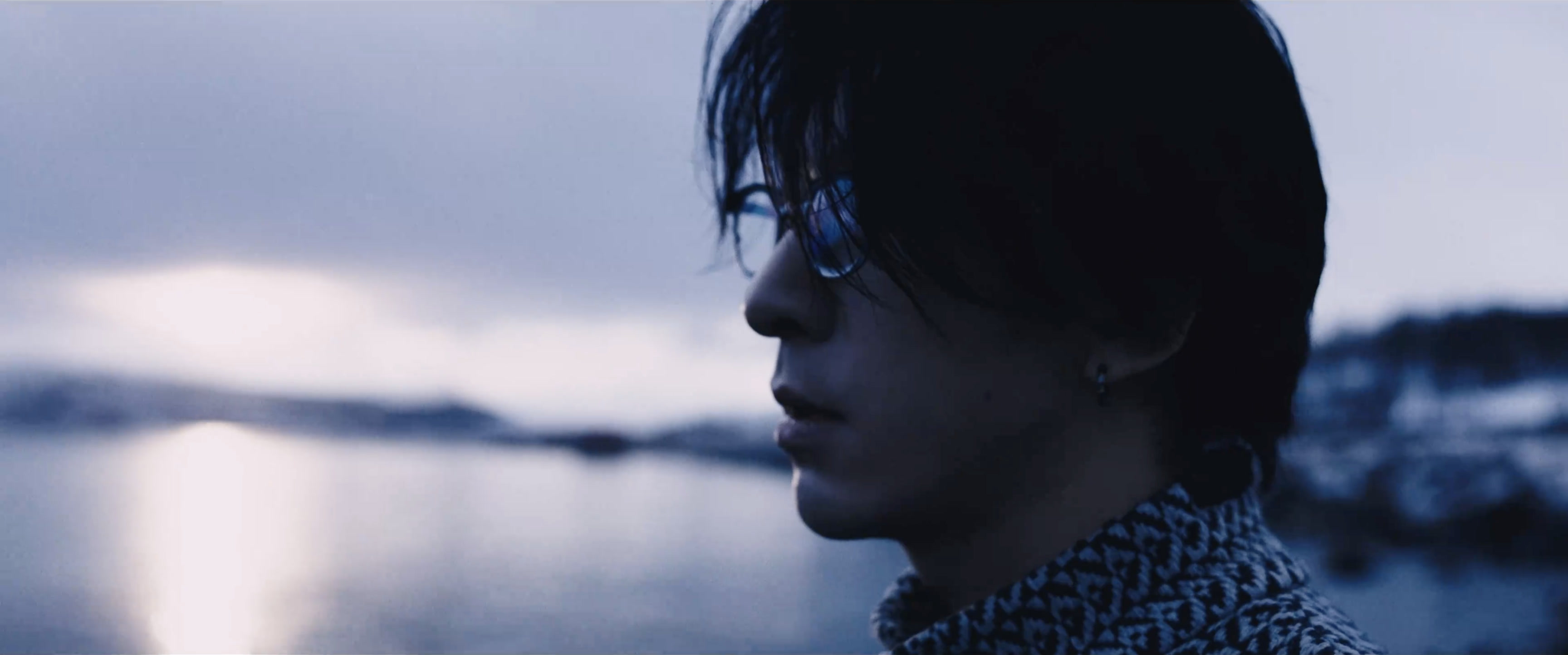 A close profile by the sea
